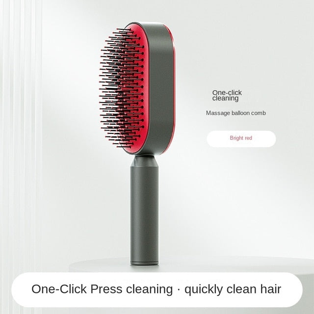 Brosse à cheveux antistatique autonettoyante