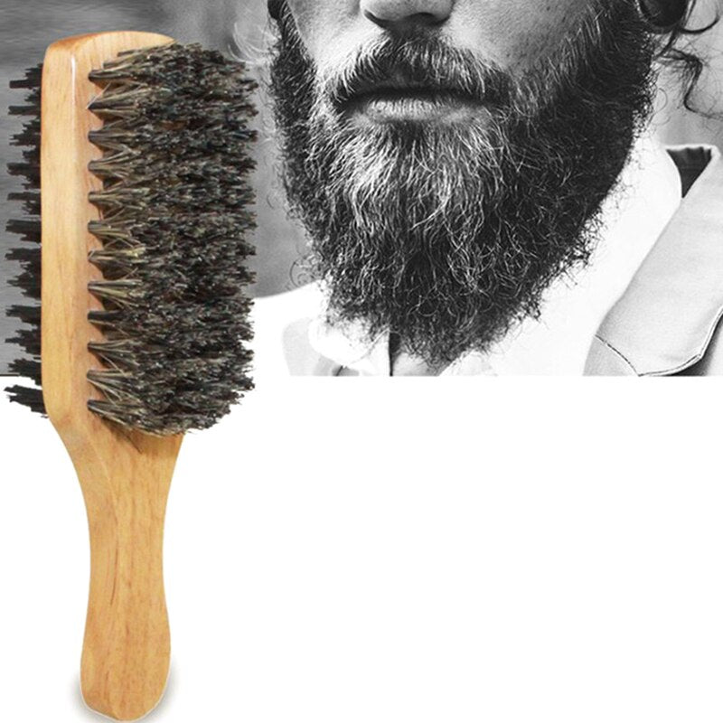 Brosse à barbe en poils de sanglier pour hommes