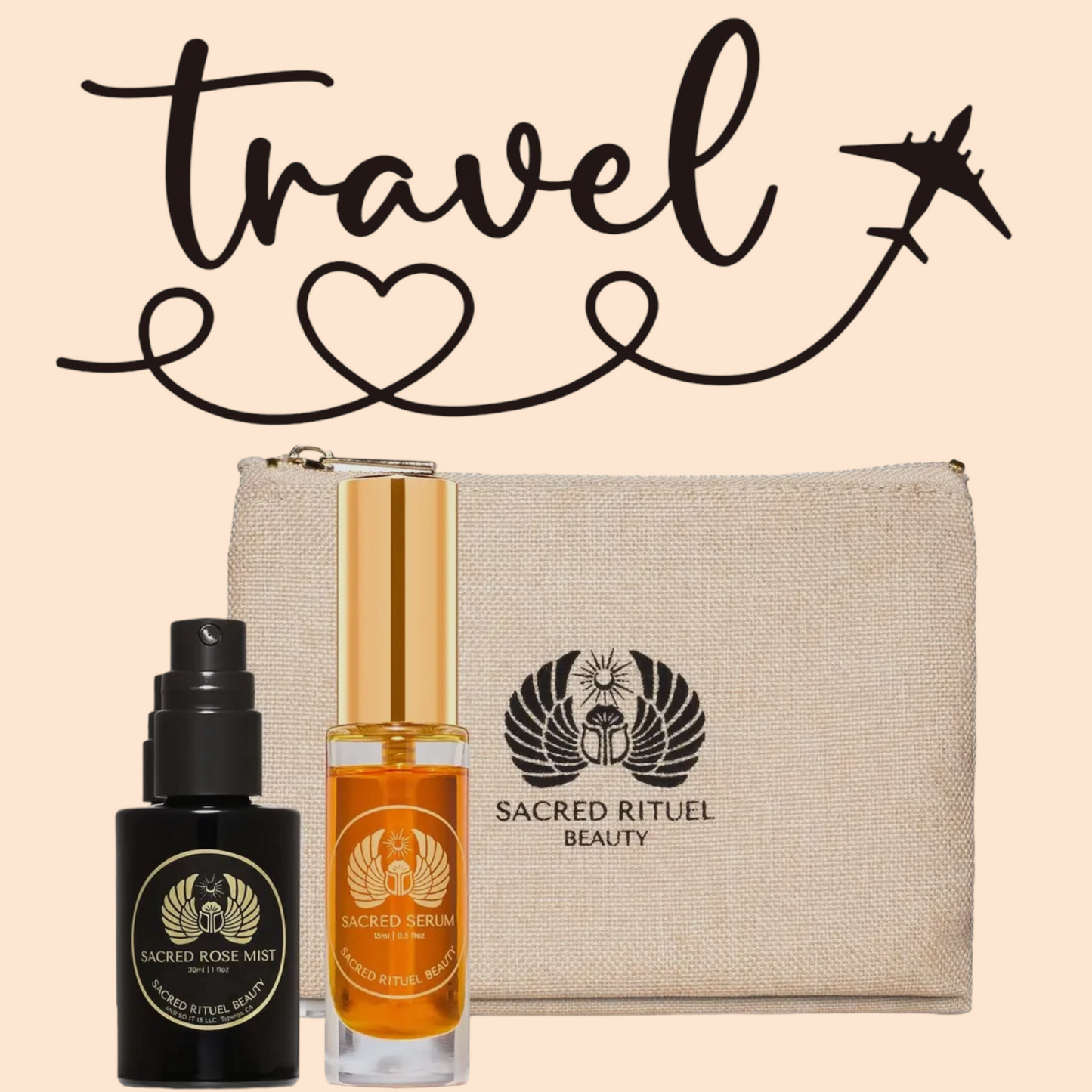 Coffret Sacré de Voyage Huile Visage + Tonique à la Rose 